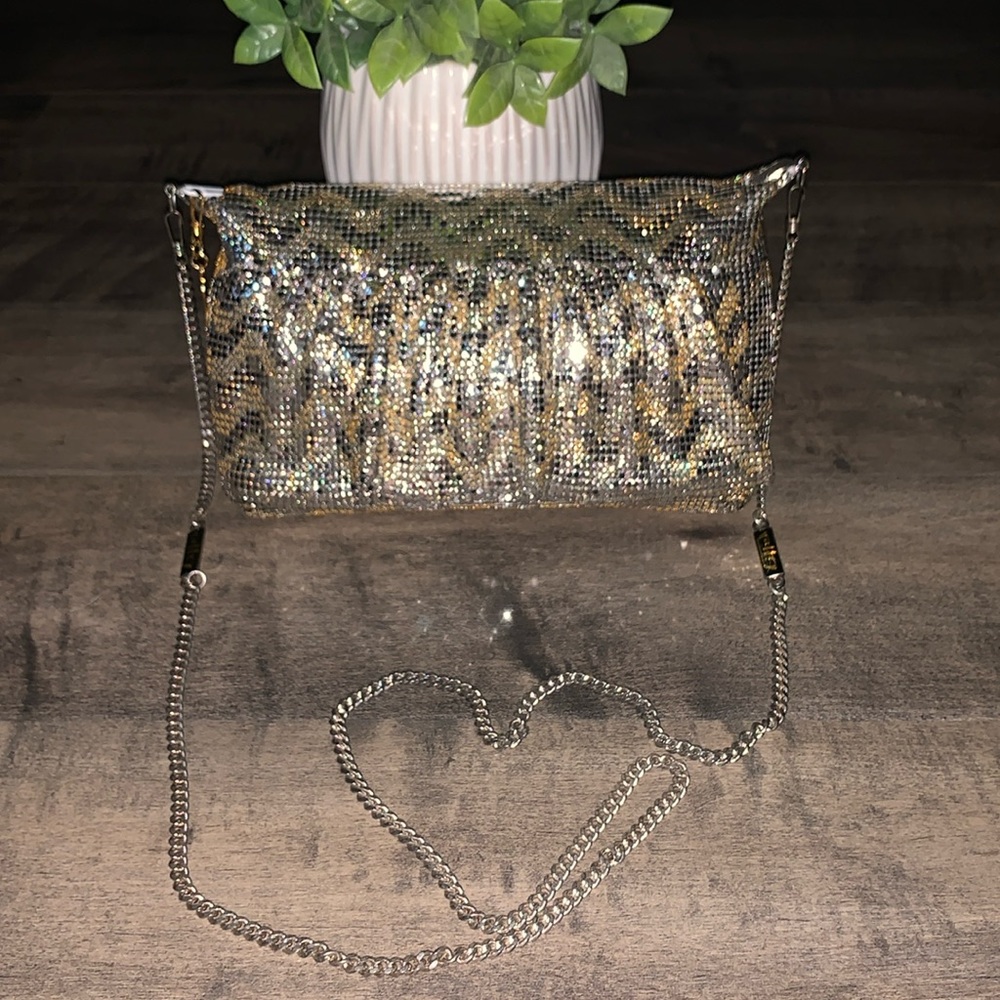 EIFFEL GOLD/ SILVER METALLIC MESH PURSE